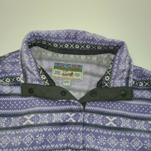 Jachs Cabin Mock Neck T Snap Purple Fleece Pullover Sweater Women's Sz M - Picture 4 of 12